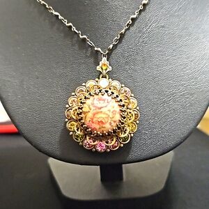 Michael Negrin Locket Multi Crystal Necklace